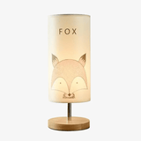 Lampe de chevet (ou bureau) en bois avec dessin d'animaux pour enfant