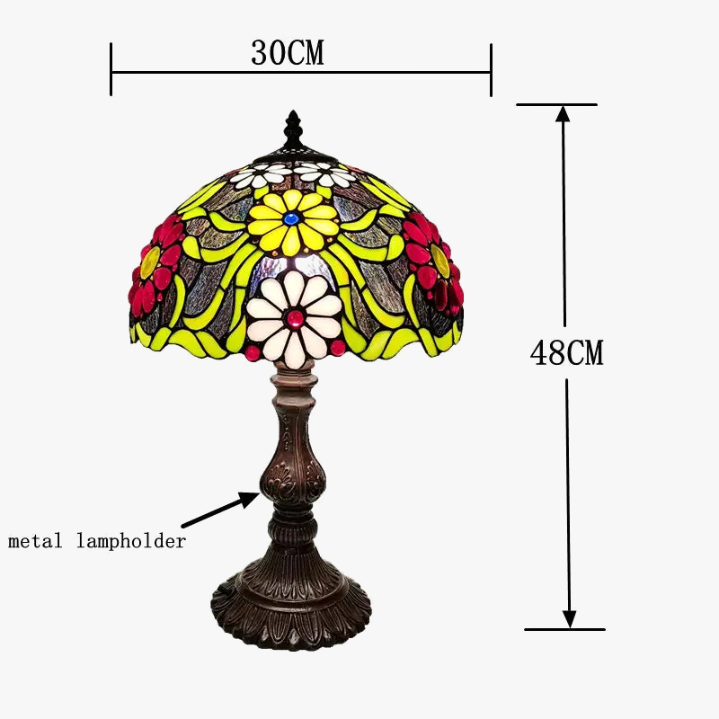 lampe de chevet style tiffany rétro en verre créatif vintage