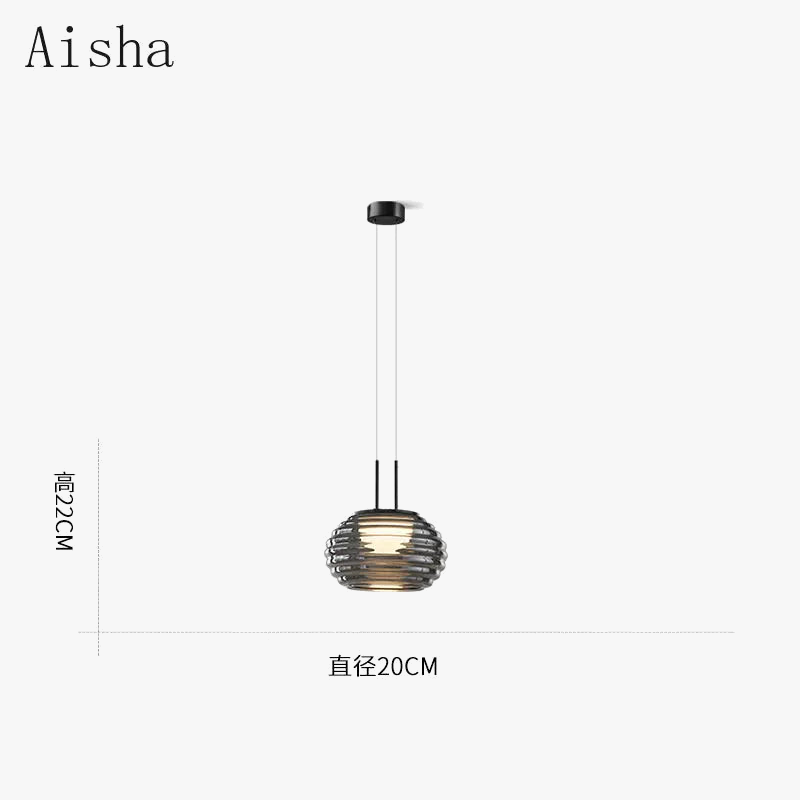 lampe de chevet suspendue design moderne en verre LED