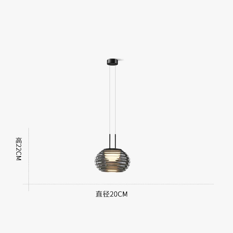 lampe de chevet suspendue design moderne en verre LED