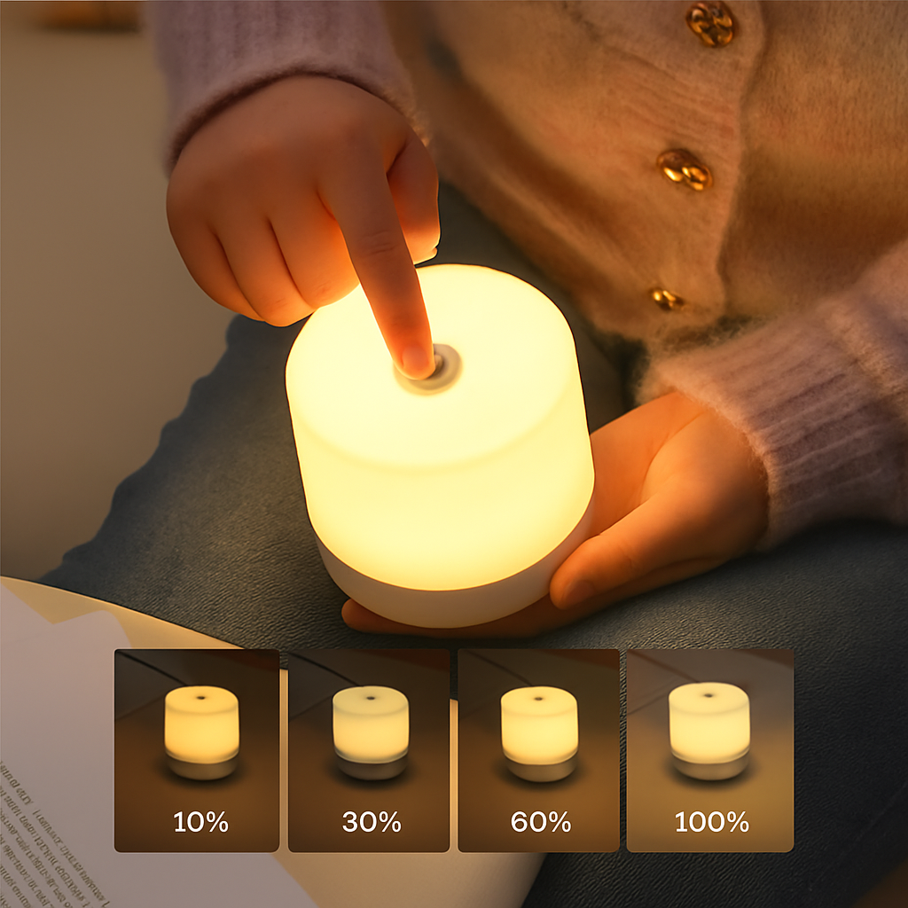 lampe de chevet tactile usb à intensité variable pour lecture et veilleuse