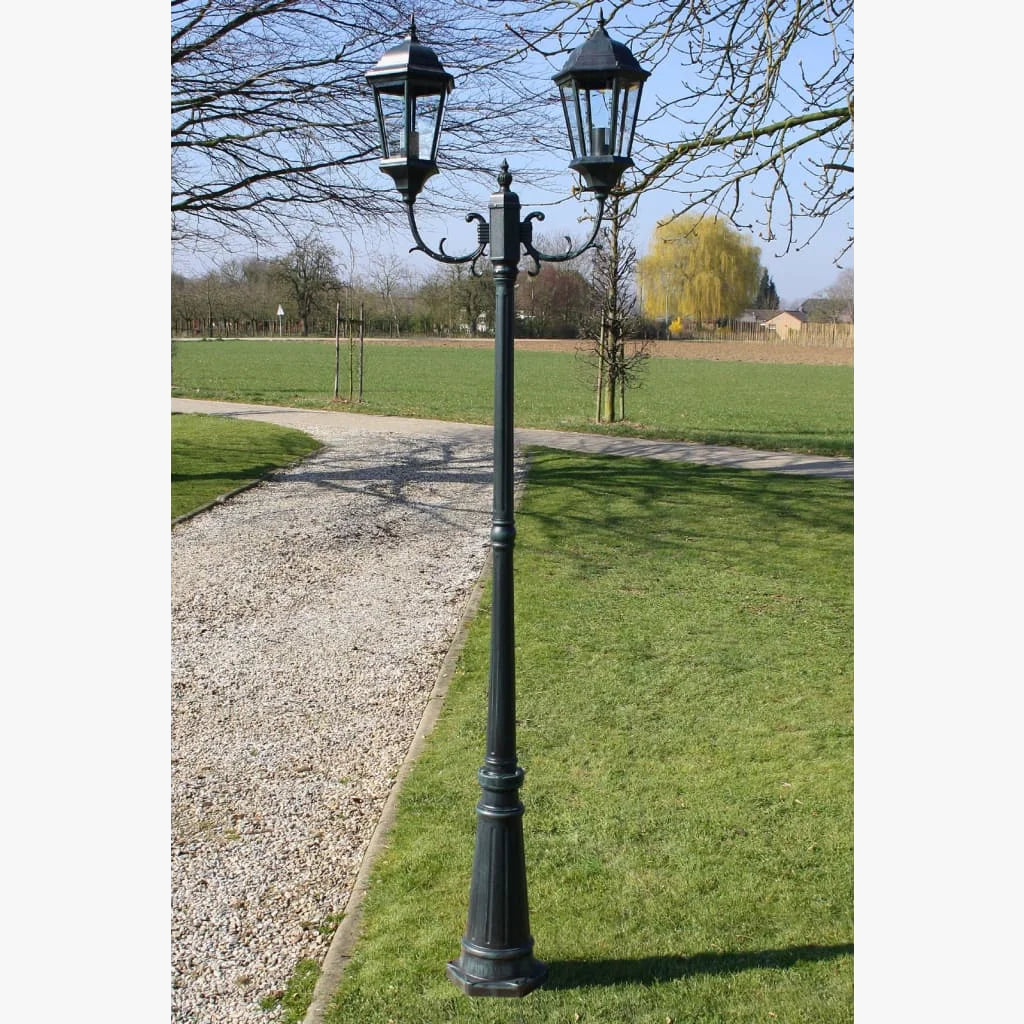 lampe de jardin à deux bras en aluminium pour extérieur