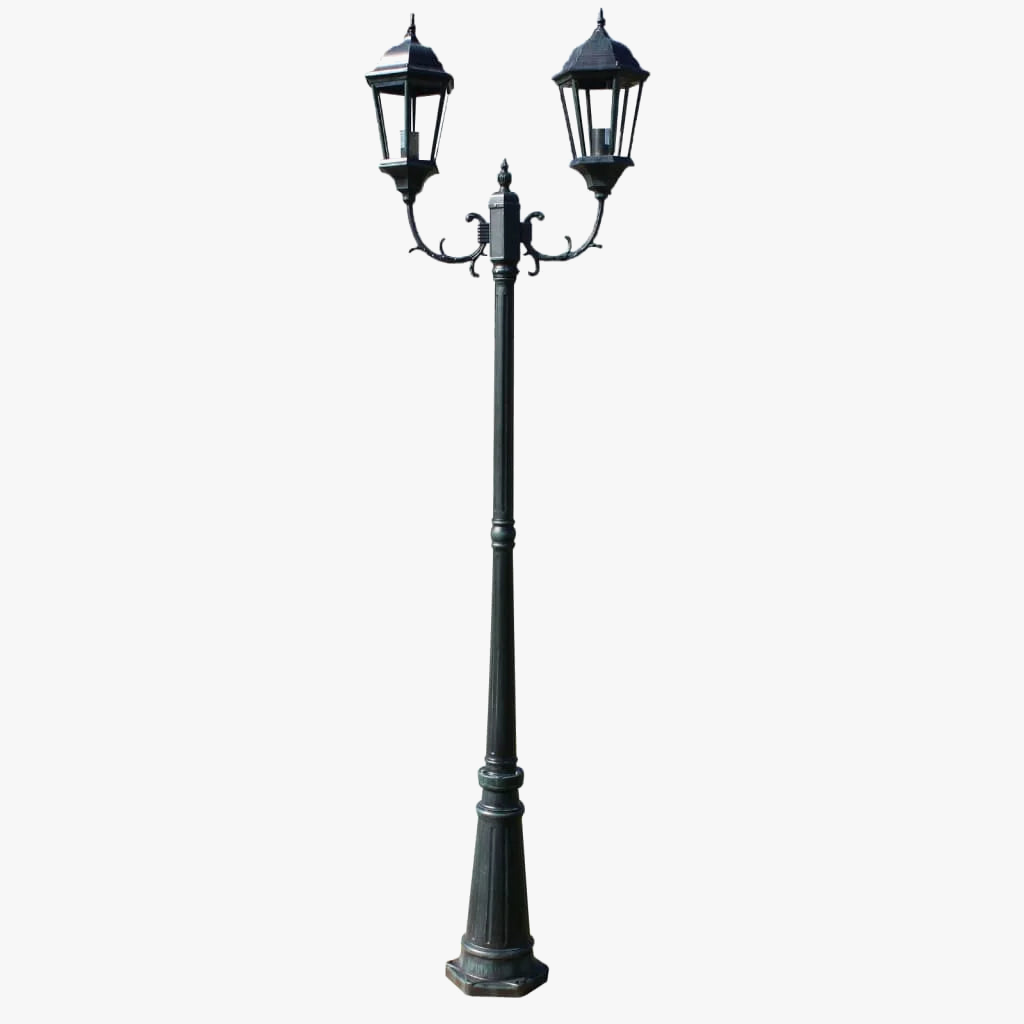 lampe de jardin à deux bras en aluminium pour extérieur