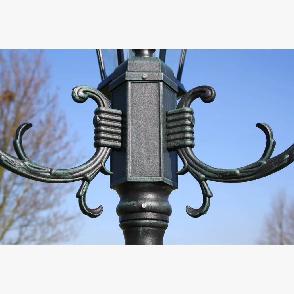 lampe de jardin à deux bras en aluminium pour extérieur