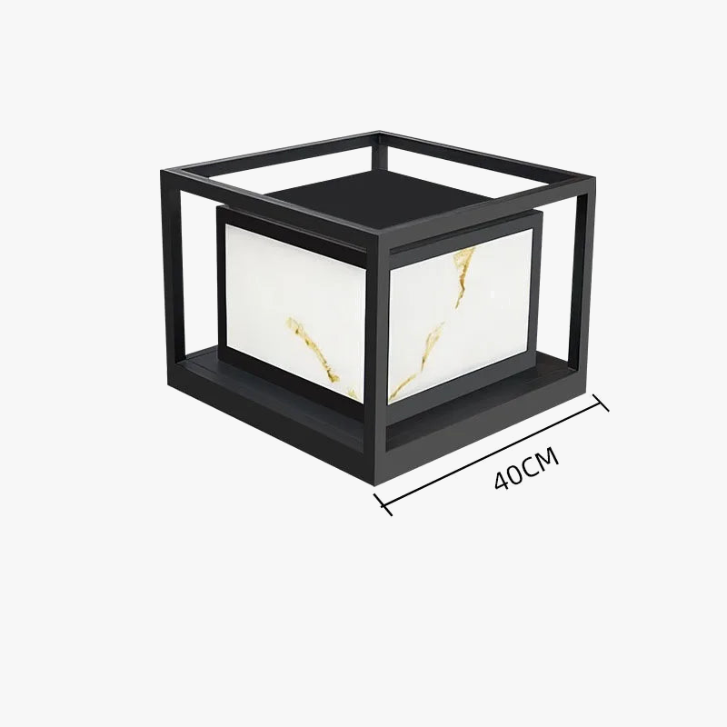 lampe de jardin en marbre solaire étanche pour extérieur