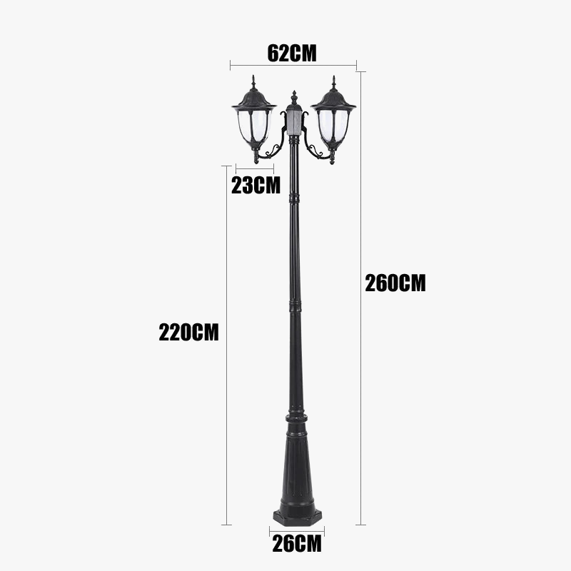 lampe de jardin européenne quatre têtes étanche pour extérieur