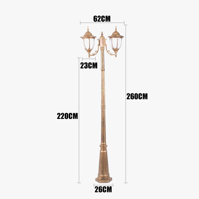 lampe de jardin européenne à quatre têtes étanche pour extérieur