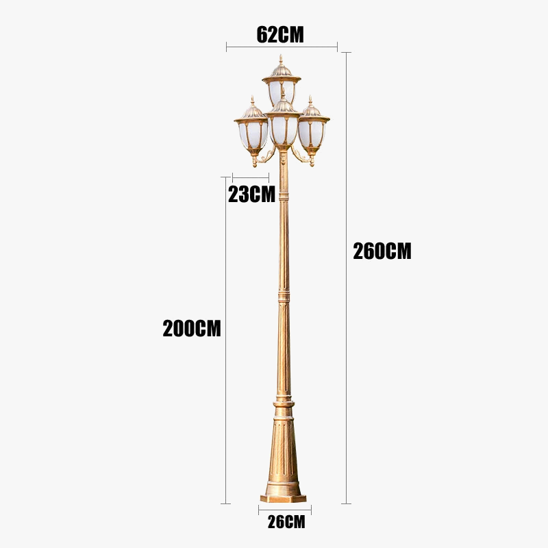 lampe de jardin européenne quatre têtes étanche pour extérieur