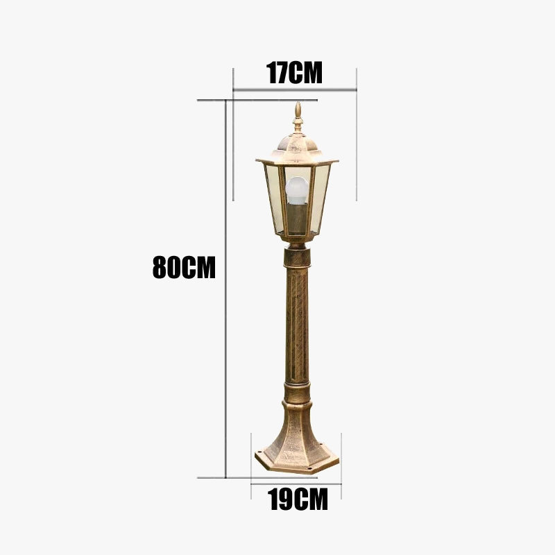 lampe de jardin extérieure rétro pour les espaces extérieurs et les allées