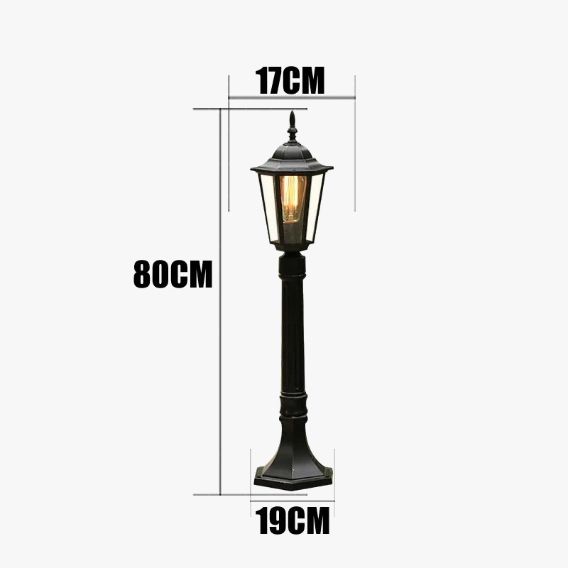 lampe de jardin extérieure rétro pour les espaces extérieurs et les allées