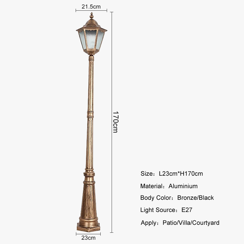 lampe de jardin extérieure étanche pour villa et espace vert