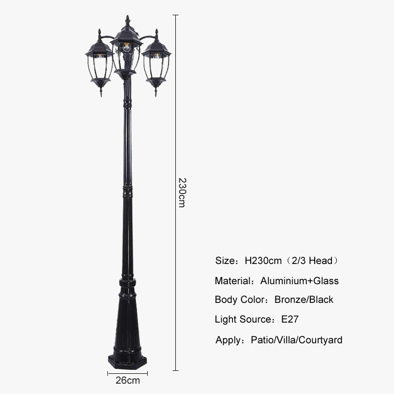lampe de jardin extérieure étanche pour villa et pelouse
