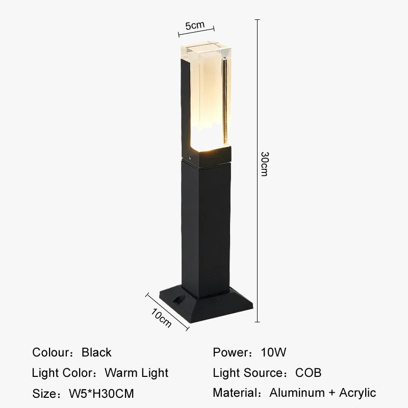 lampe de jardin moderne en aluminium pour éclairage extérieur