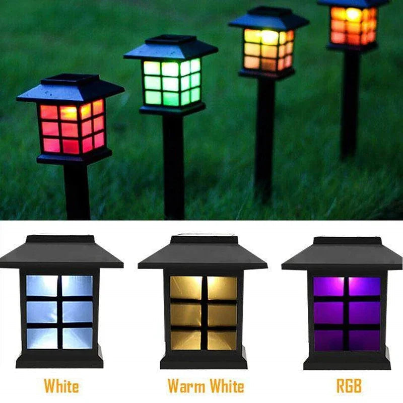 lampe de jardin solaire led étanche à changement de couleur