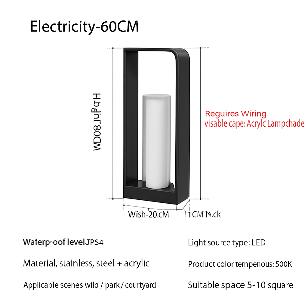 lampe de jardin solaire moderne pour éclairage extérieur décoratif