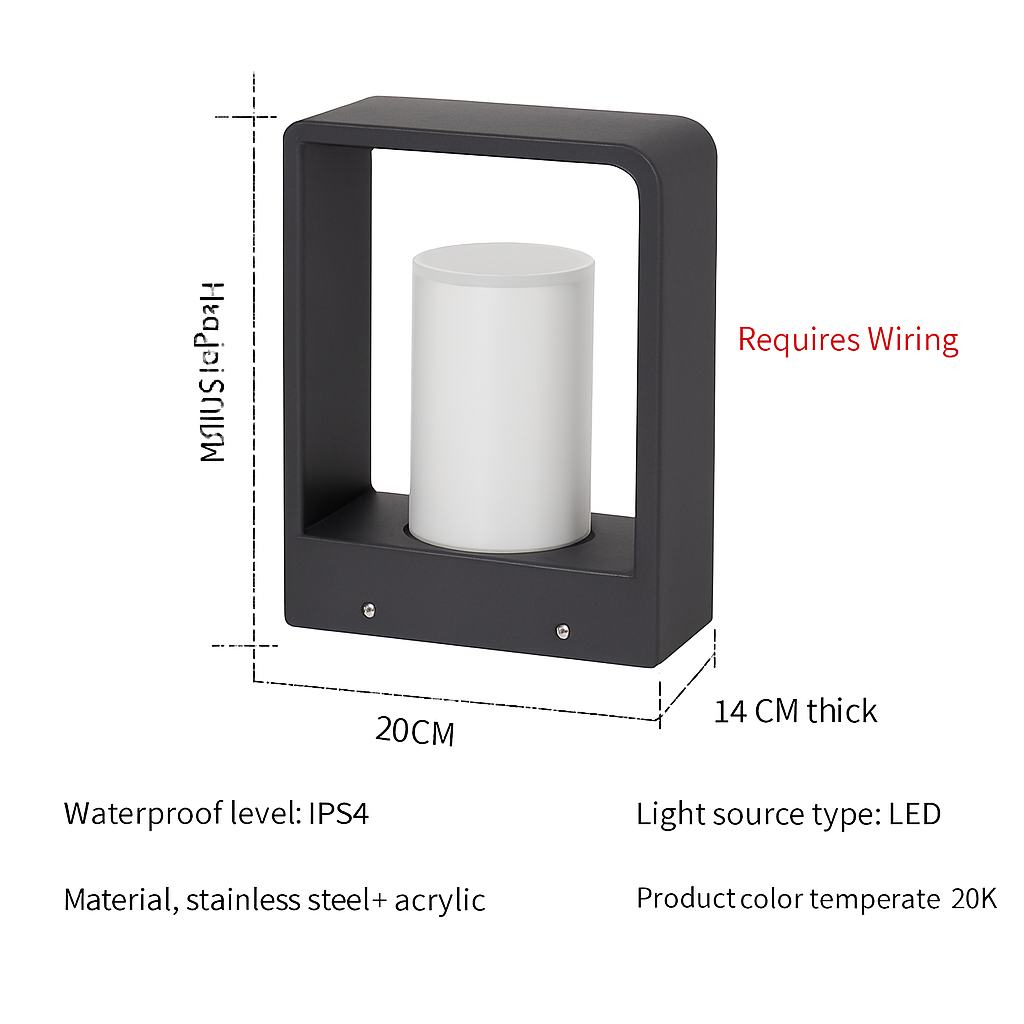 lampe de jardin solaire moderne pour éclairage extérieur décoratif