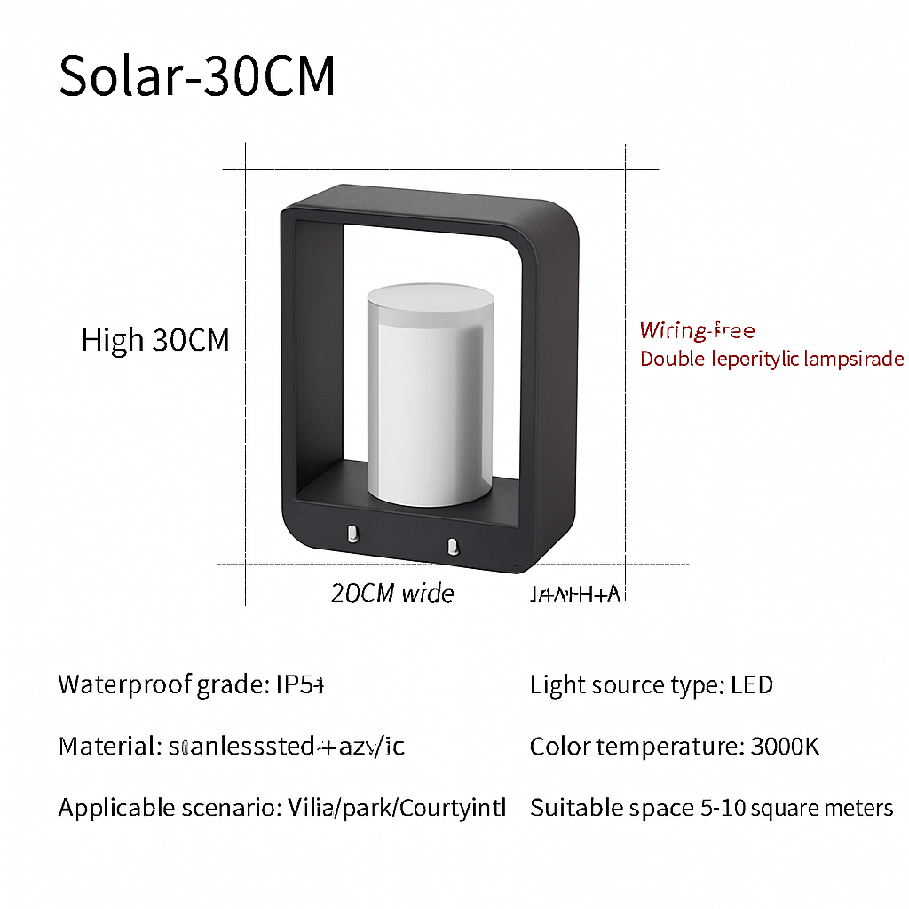 lampe de jardin solaire moderne pour éclairage extérieur décoratif