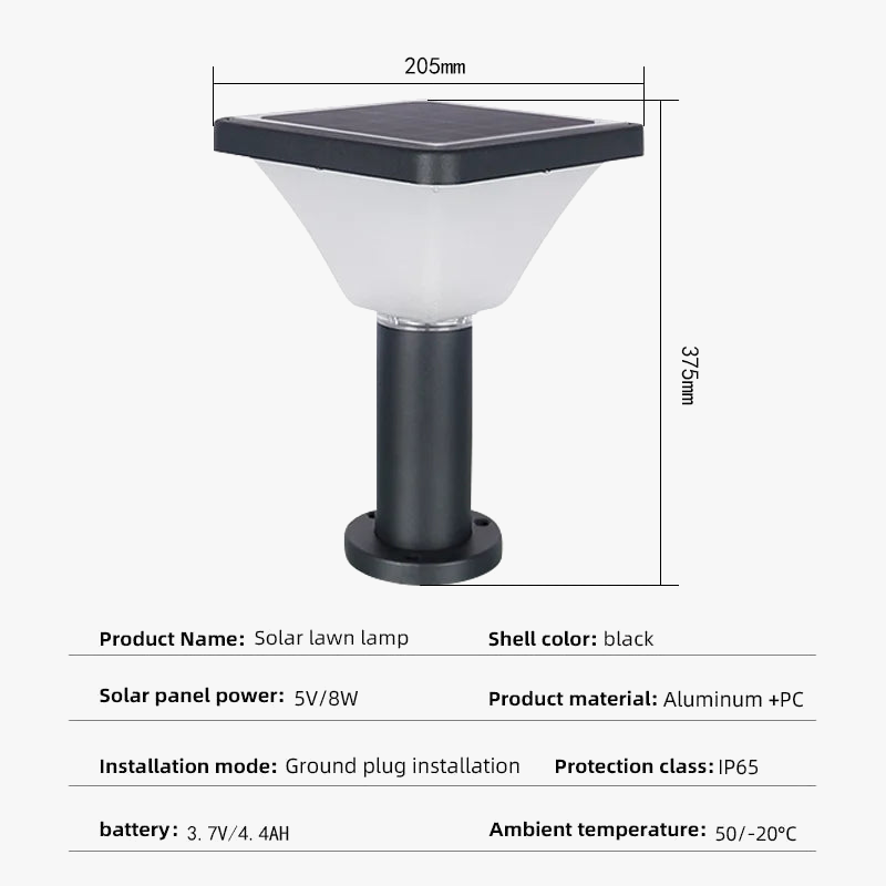 lampe de jardin solaire moderne pour décoration extérieure économique