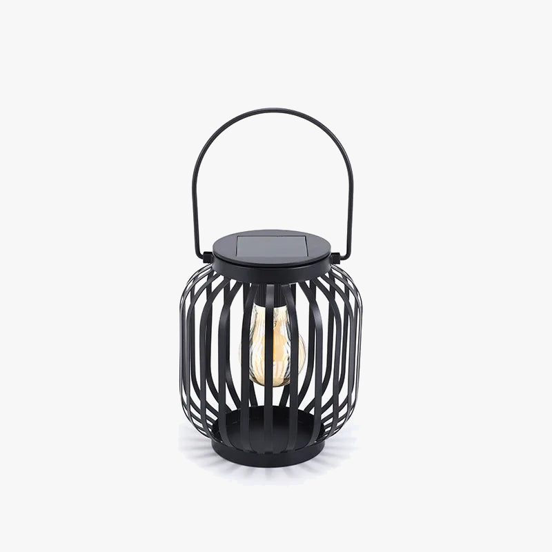 lampe de jardin solaire étanche en fer antique portable