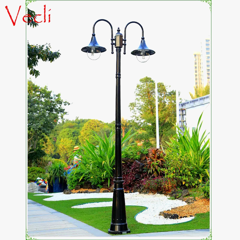 lampe de jardin style européen double tête étanche extérieure