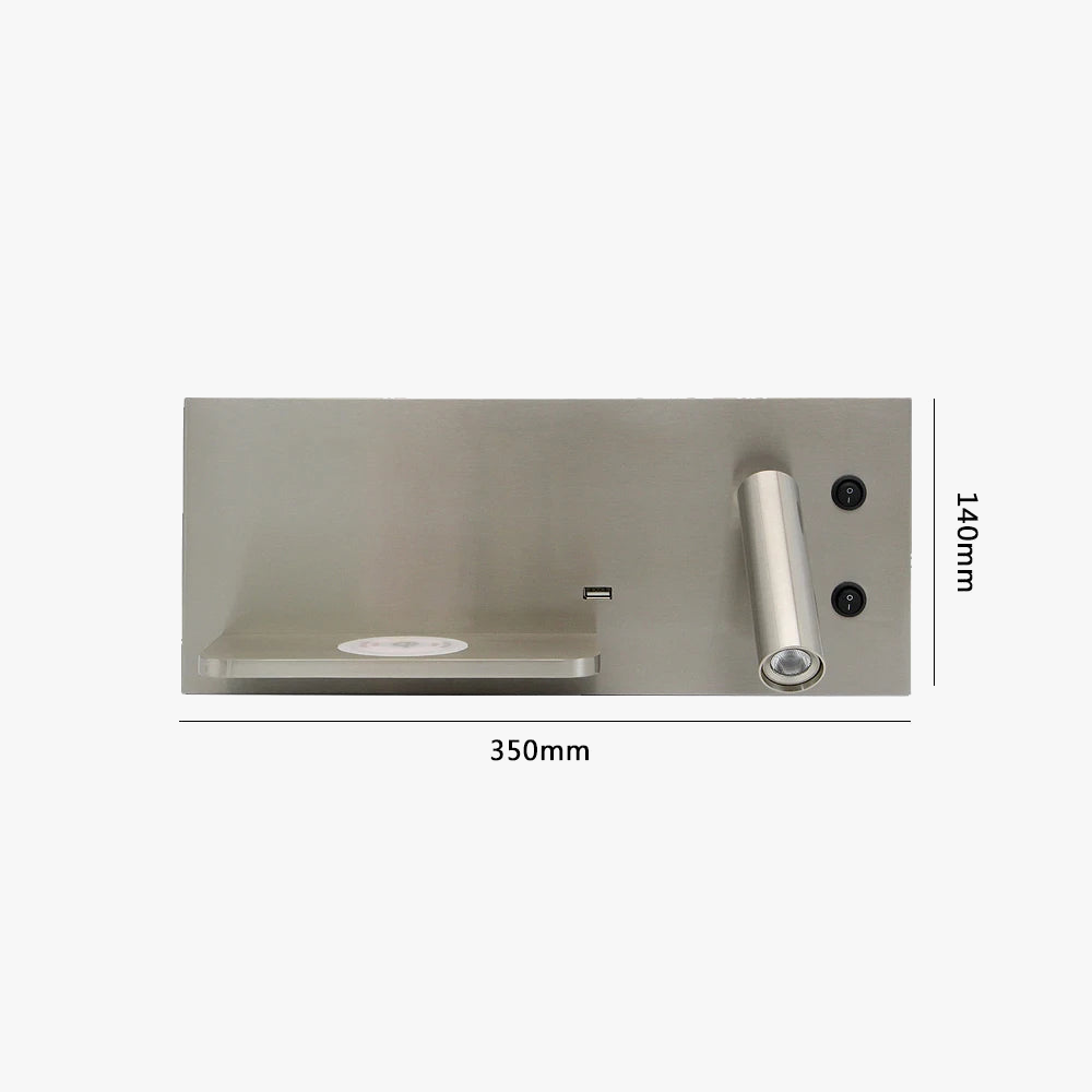lampe de lecture led sandiy avec chargeur usb et sans fil