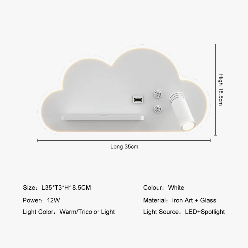 lampe de lit led multifonction avec chargeur sans fil usb