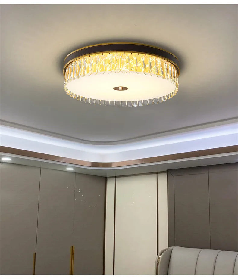 lampe de luxe moderne en cristal k9 led à intensité variable