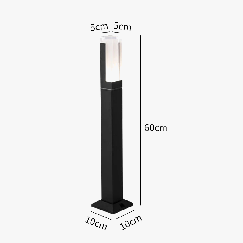Lampe de pelouse avancée extérieure étanche IP65 LED pilier en aluminium chemin de jardin carré paysage pelouse lumières pilier lampe décor Villa