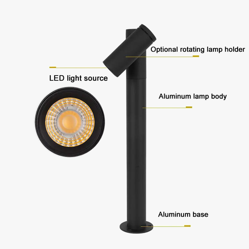 lampe de pelouse extérieure à led pour éclairage de jardin et paysage