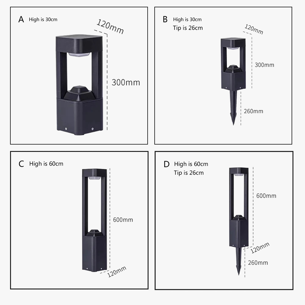 lampe de pelouse à led pour jardin et éclairage extérieur