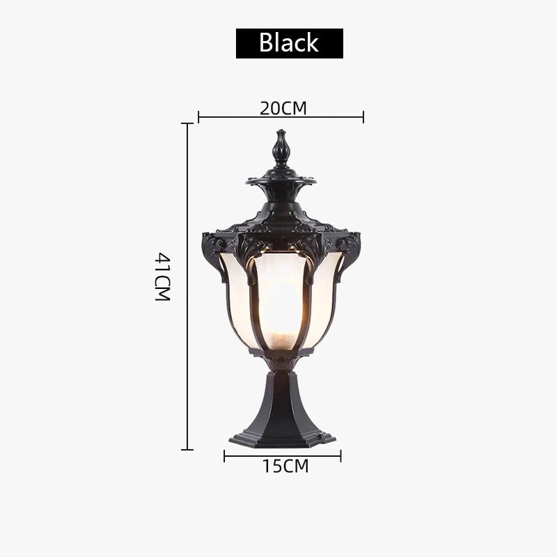 lampe de pilier extérieure étanche pour jardin et cour