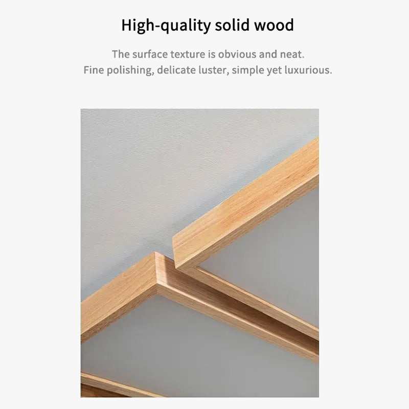 lampe de plafond led minimaliste moderne en bois carrée