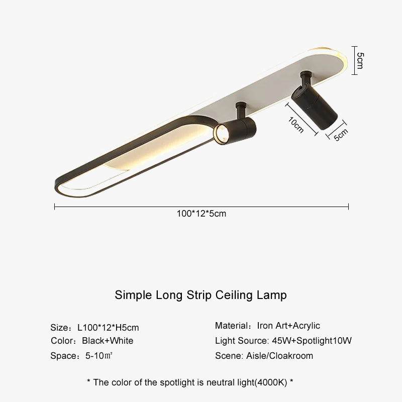 lampe de plafond moderne à leds avec projecteur décoratif