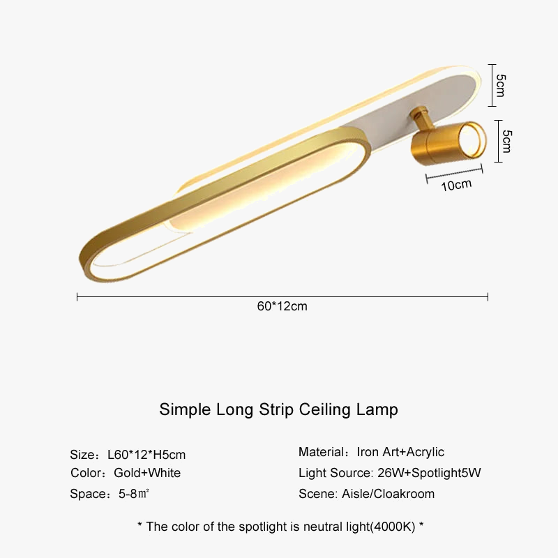 lampe de plafond moderne à leds avec projecteur décoratif