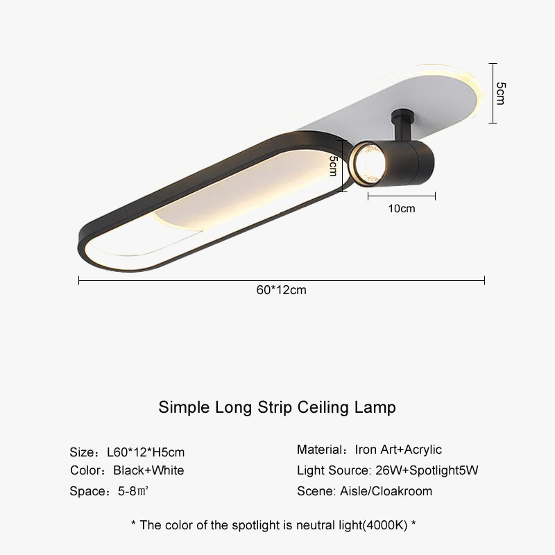 lampe de plafond moderne à leds avec projecteur décoratif