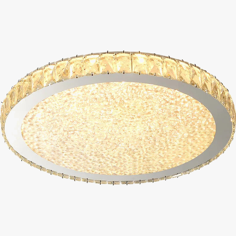 Plafonnier rond ultra-mince en cristal led moderne