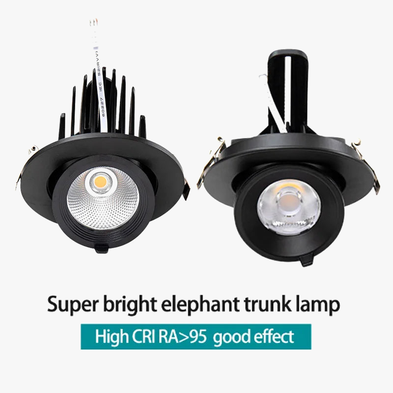 lampe de projecteur circulaire à led moderne avec interrupteur trompe déléphant