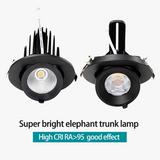 lampe de projecteur circulaire à led moderne avec interrupteur trompe déléphant