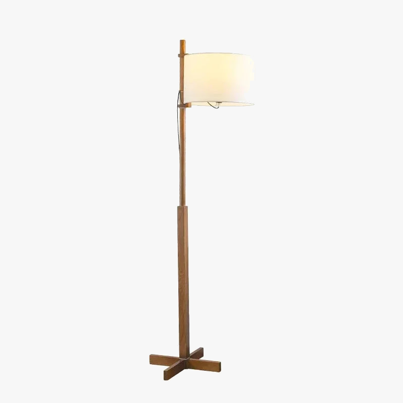 lampe de sol en bois massif abat-jour tissu nordique décoration intérieure
