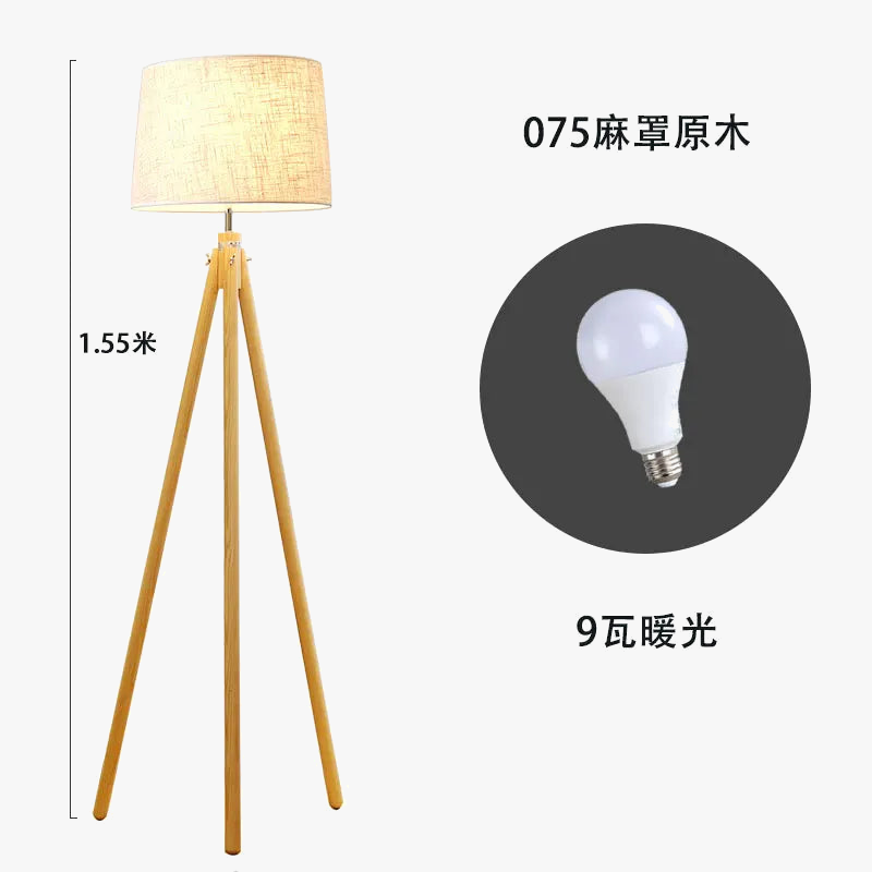 lampe de sol en bois style américain pour décoration intérieure