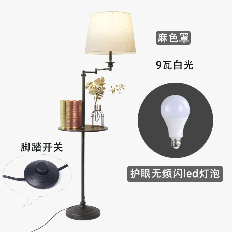lampe de sol en bois style américain pour décoration intérieure