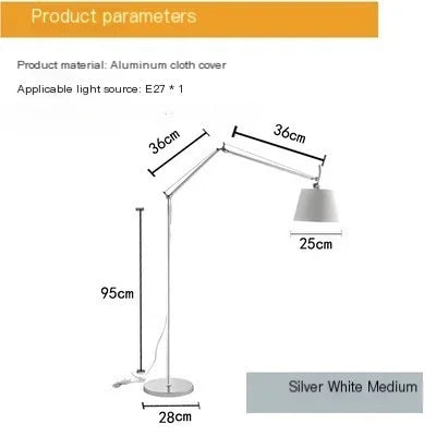 lampe de sol italienne réglable pour lecture et détente