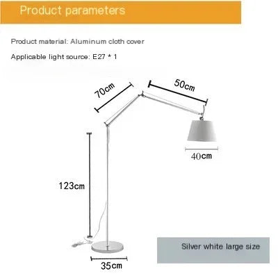 lampe de sol italienne réglable pour lecture et détente