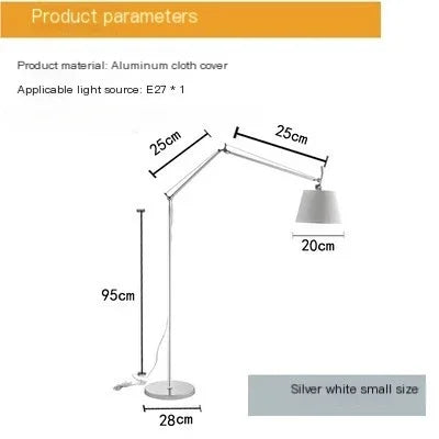 lampe de sol italienne réglable pour lecture et détente