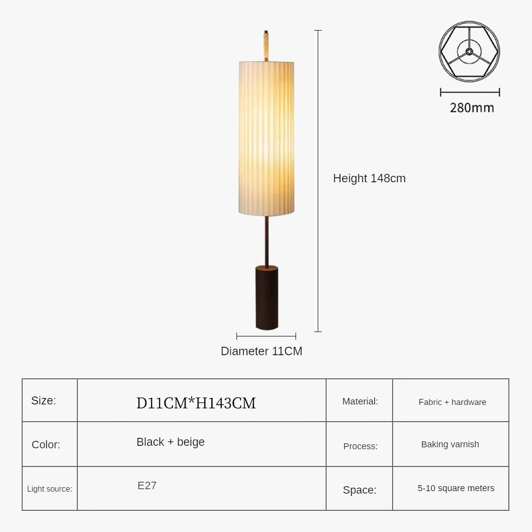 lampe de sol japonaise design créatif en tissu