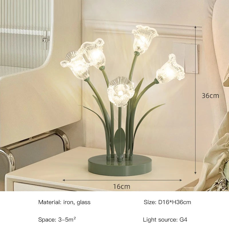 lampe de sol led en forme de fleur nordique décorative pour intérieur