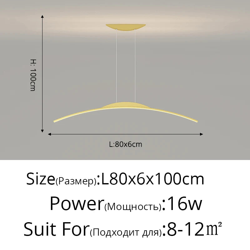 Lustre long led minimaliste avec hauteur réglable