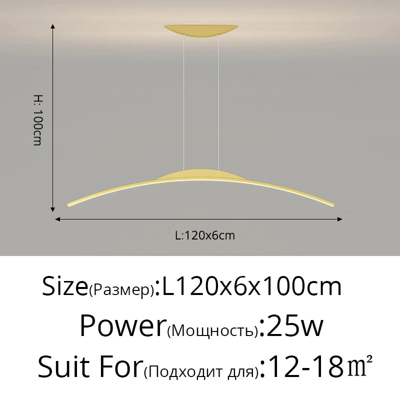 Lustre long led minimaliste avec hauteur réglable