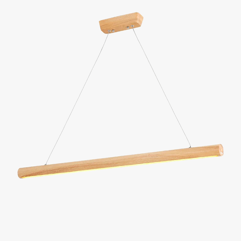 lampe de suspension ronde en bois massif nordique avec led