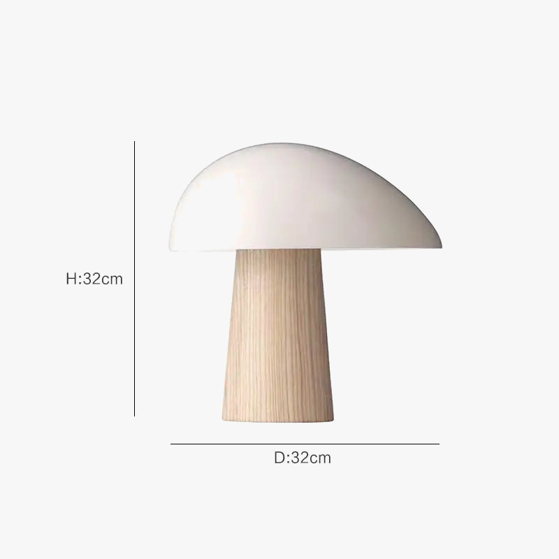 lampe de table champignon en bois design nordique éclairage décoratif